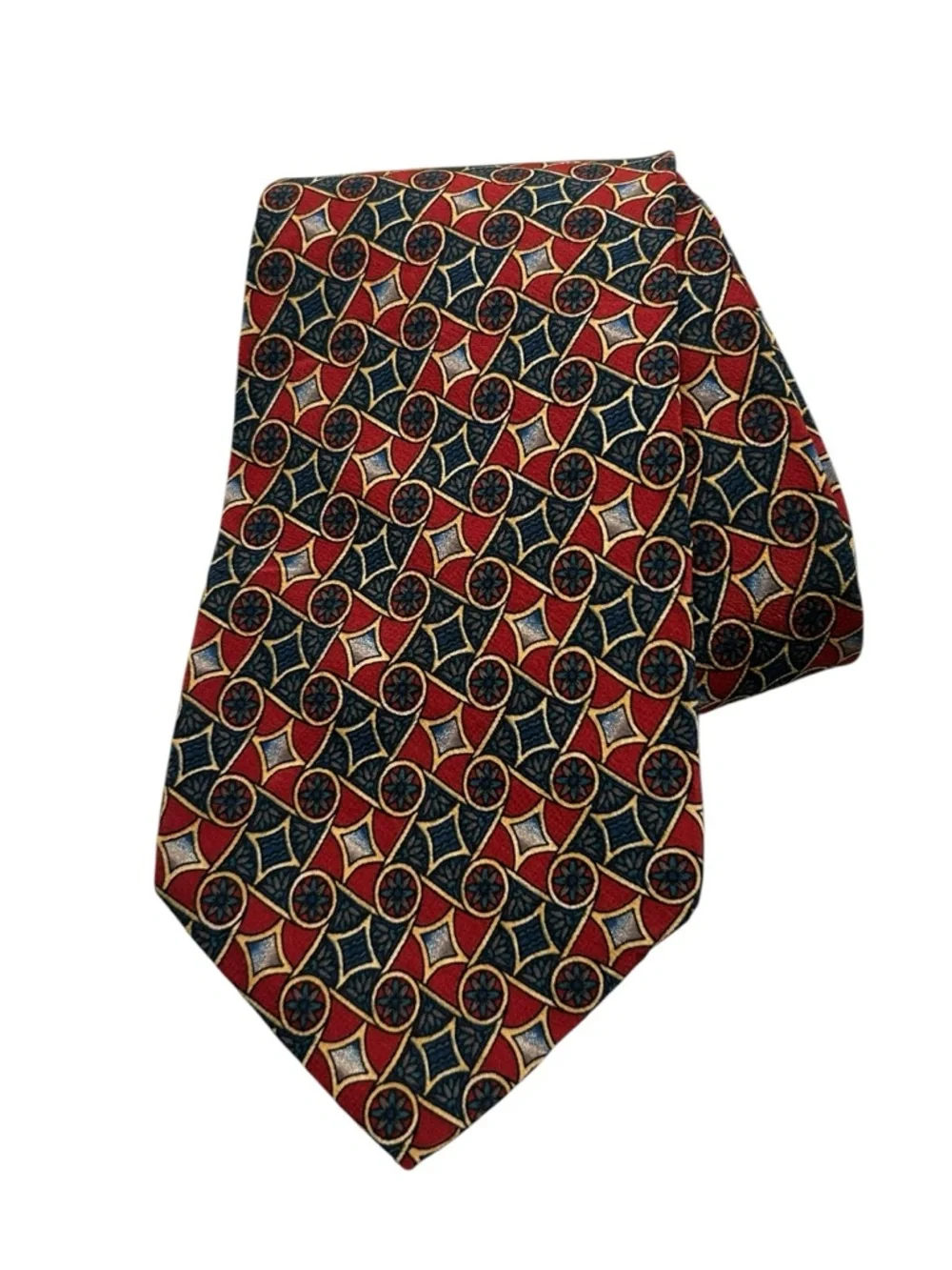 Metropolitan Museum of‎ Art Classic Red and Navy Floral Geometric Men’s Tie